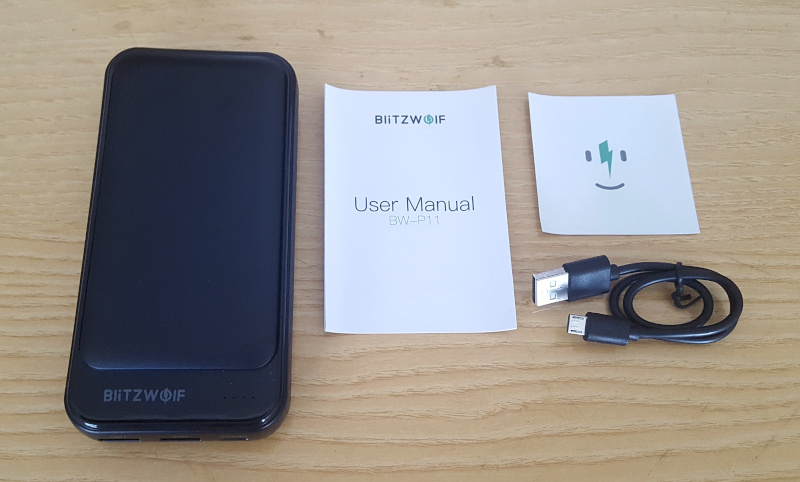 BlitzWolf BW-P11 20000mAh 18W QC3.0 PD Power Bank Package Contents