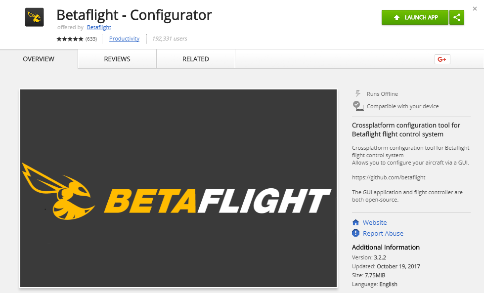 Betaflight Configurator Chrome App