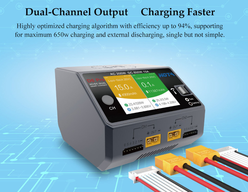 HOTA D6 Pro Battery Charger Dual Channel